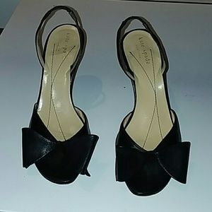 Kate Spade Black leather heels sz 6